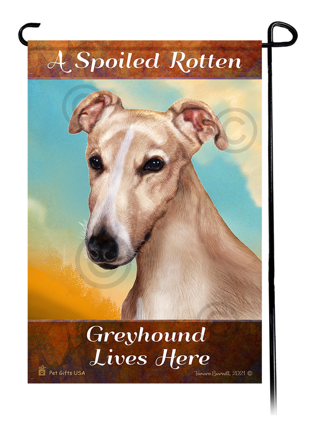 Greyhound Spoiled Rotten - Garden Flag