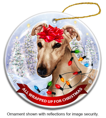 Greyhound Cream Ornament