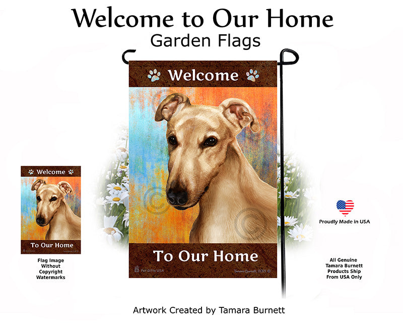 Greyhound Welcome To Our Home - Garden Flag