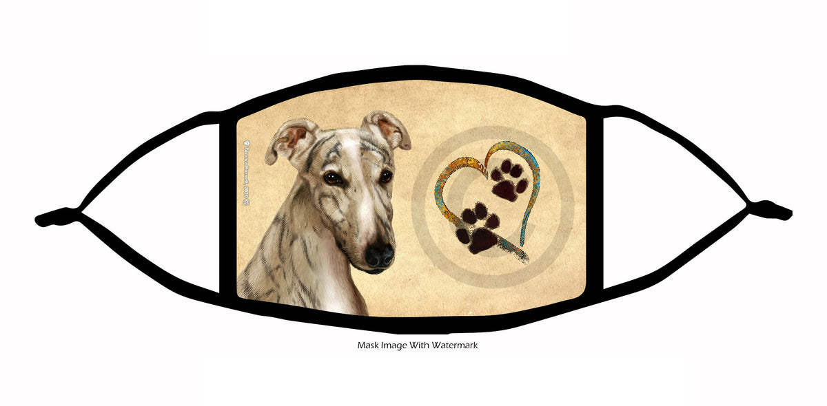 Greyhound (Fawn Brindle and White) Face Mask
