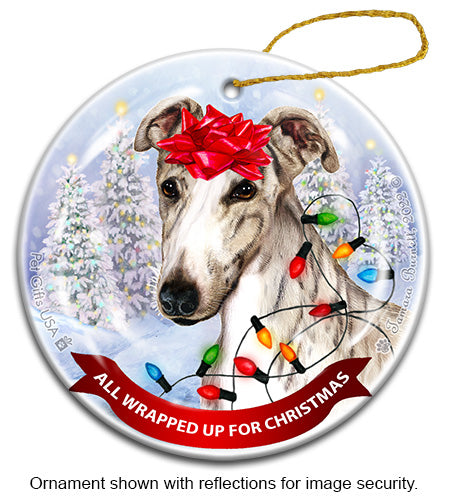 Greyhound Brindle Fawn Ornament