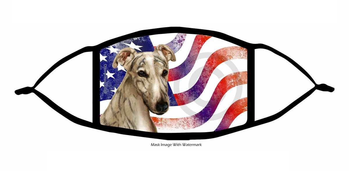 Greyhound (Fawn Brindle and White) Face Mask