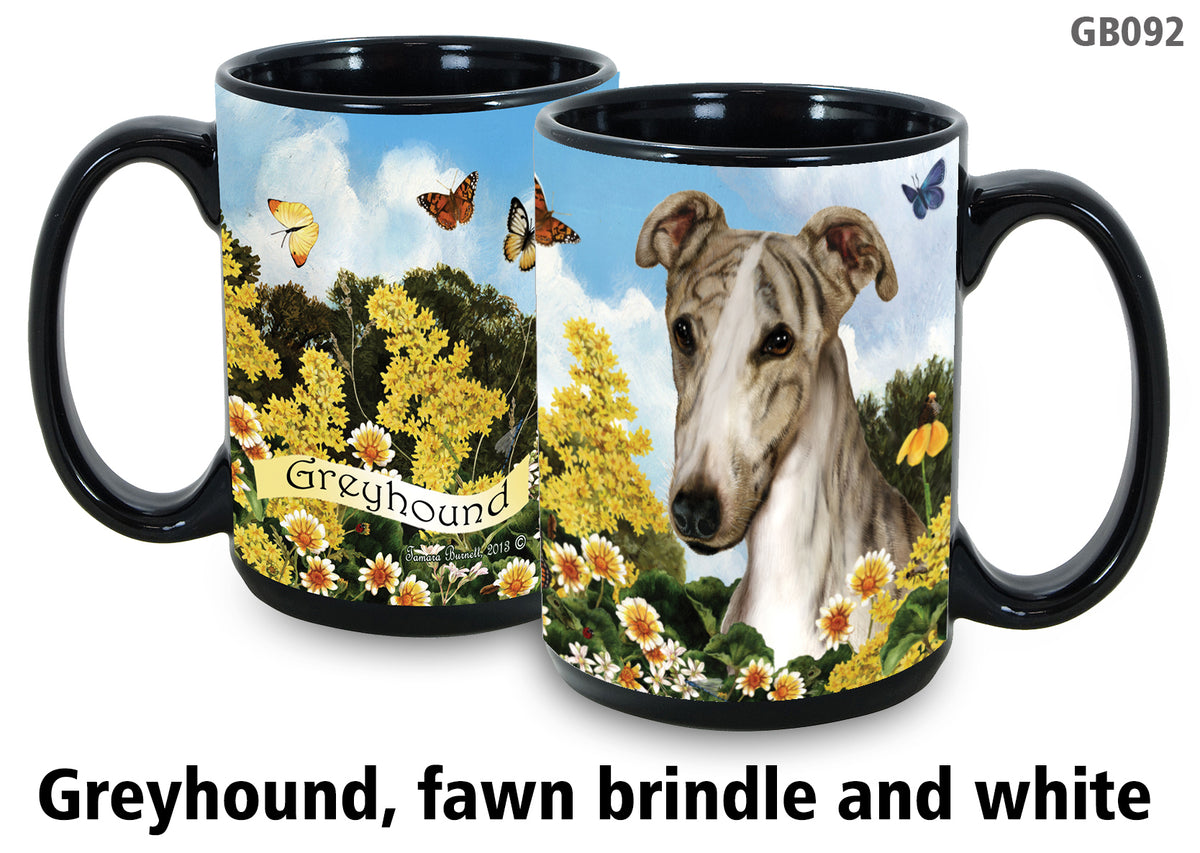 Greyhound Grey Brindle - Garden Party Fun Mug 15 oz