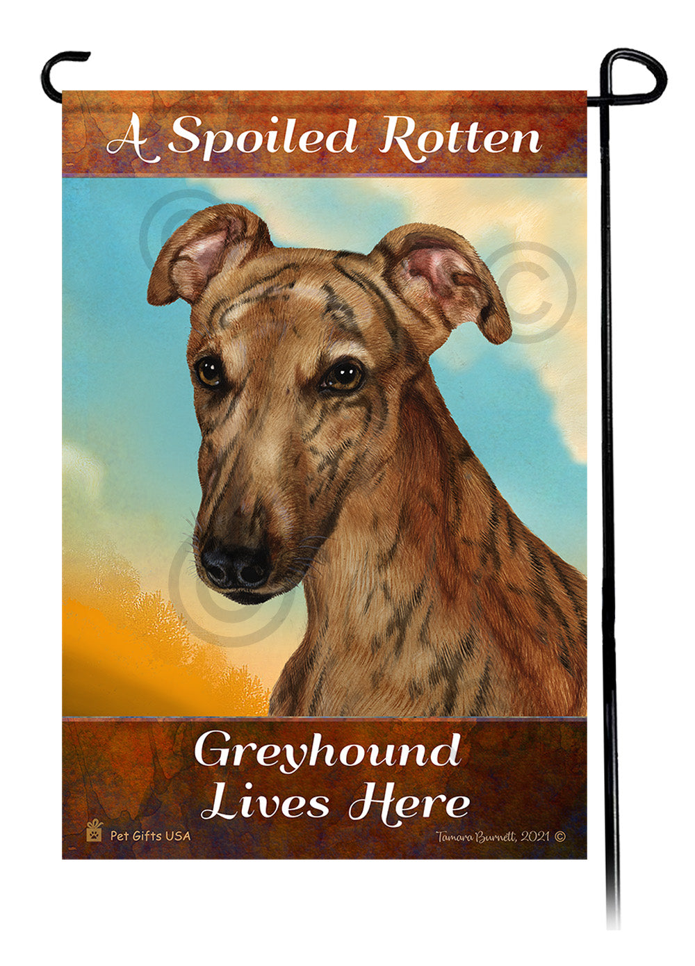 Greyhound Spoiled Rotten - Garden Flag