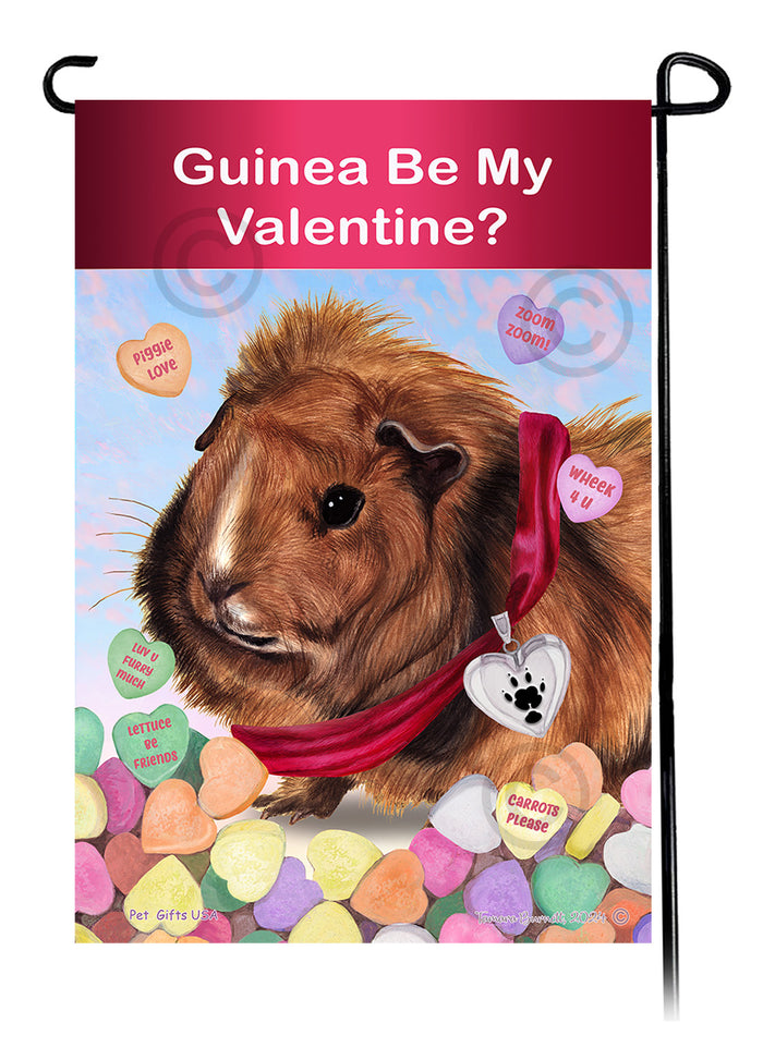 Abyssinian Guinea Pig Valentine Sweetheart Garden Flags
