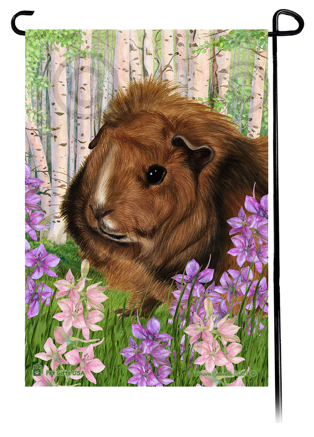Abyssinian Guinea Pig Spring Flowers Garden Flags