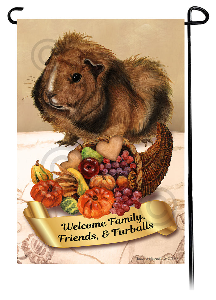 Abyssinian Guinea Pig Thanksgiving Garden Flags
