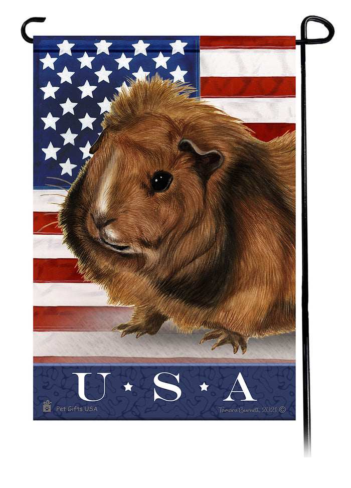 Abyssinian Guinea Pig True Blue Garden Flags