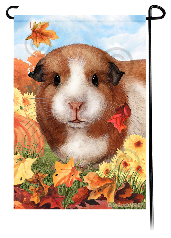 American Guinea Pig Falling Leaves Garden Flags