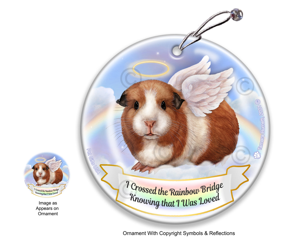 Guinea Pig American Rainbow Bridge Memorial Ornament