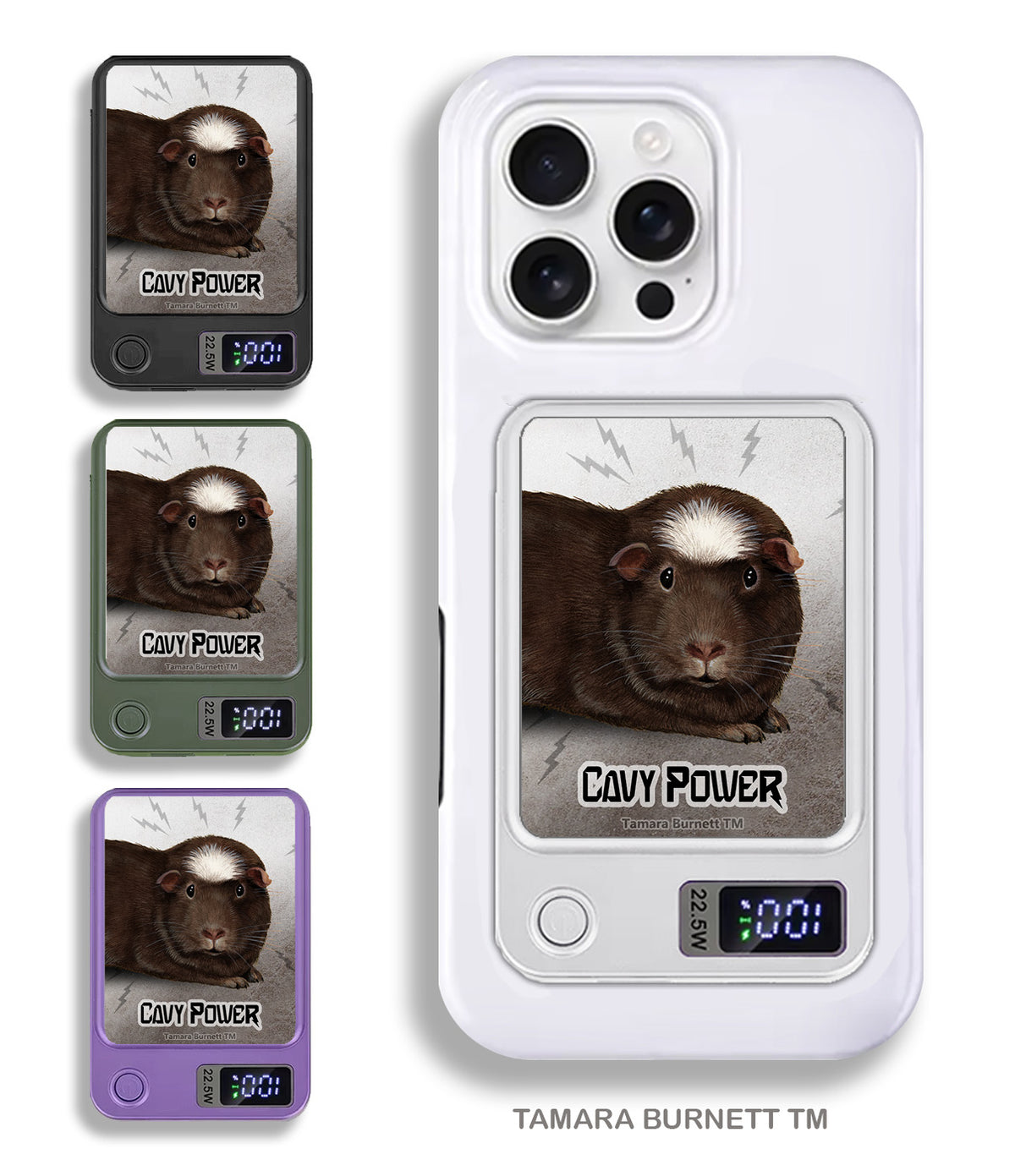 Guinea Pig Chocolate Crested Phone Bank Wireless Charger