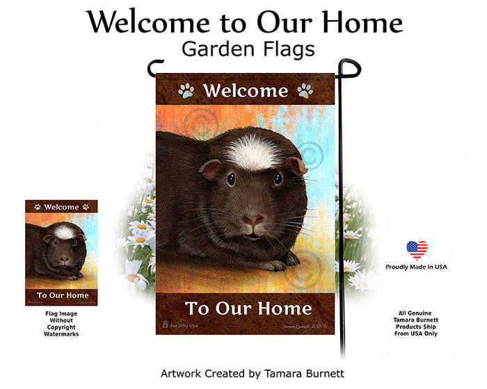 Chocolate Crested Guinea Pig Welcome To Our Home Garden Flags