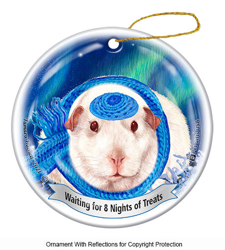 Guinea Pig Pink Eyed White Hanukkah Ornament