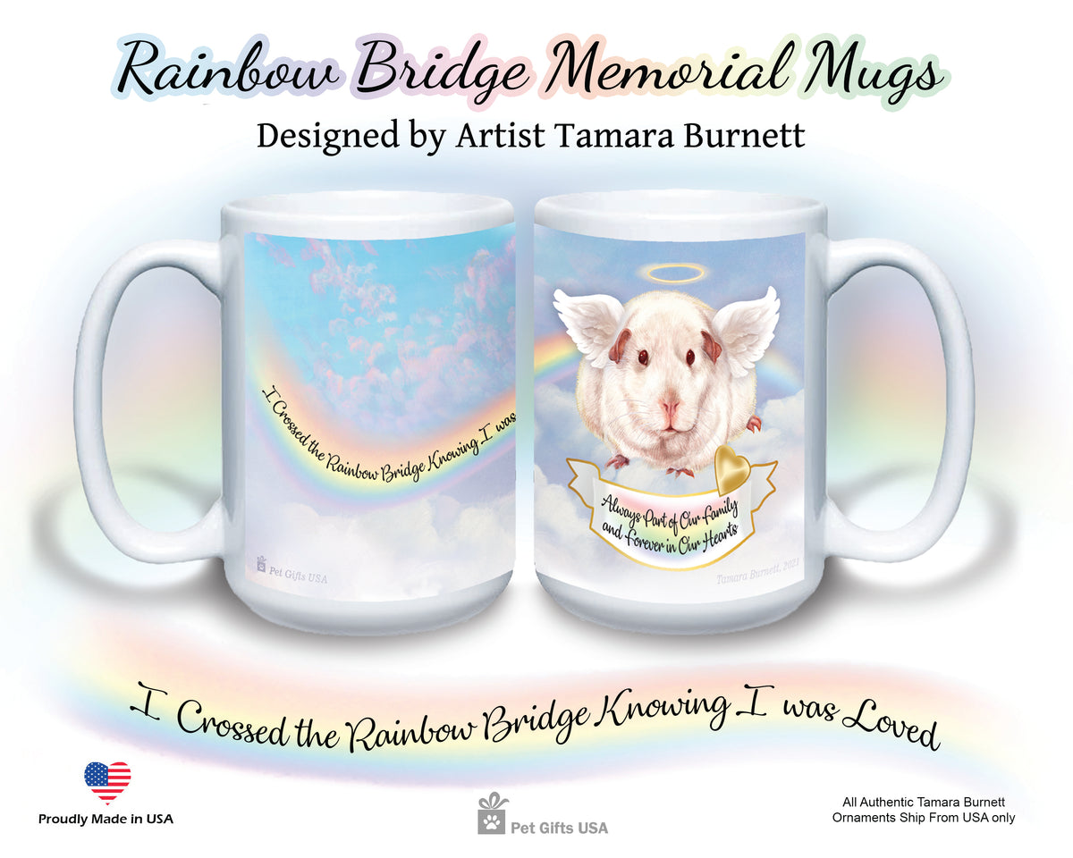 Guinea Pig Pink Eyed White Memorial Mug 15 oz
