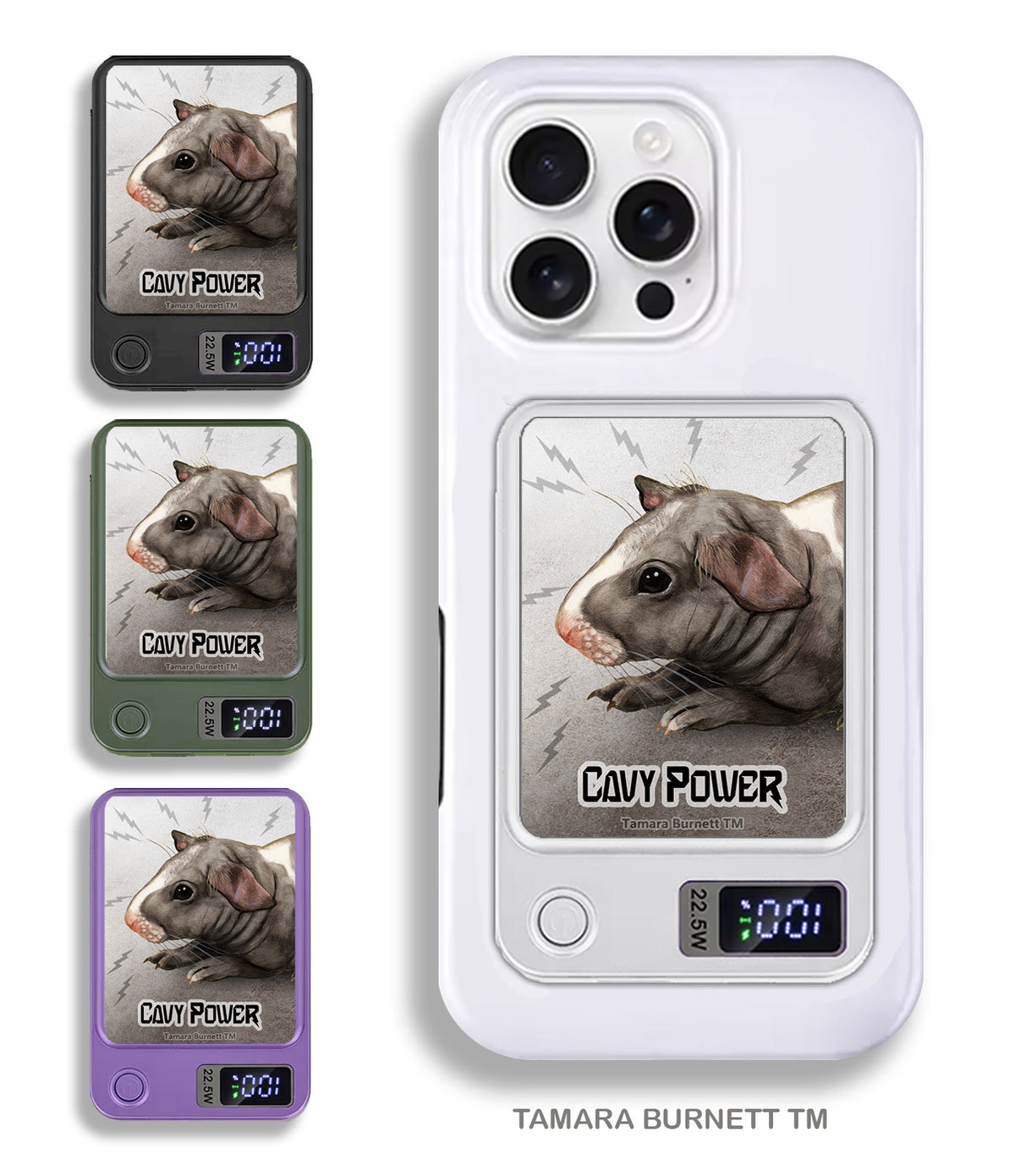 Guinea Pig Skinny Hairless Phone Bank Wireless Charger