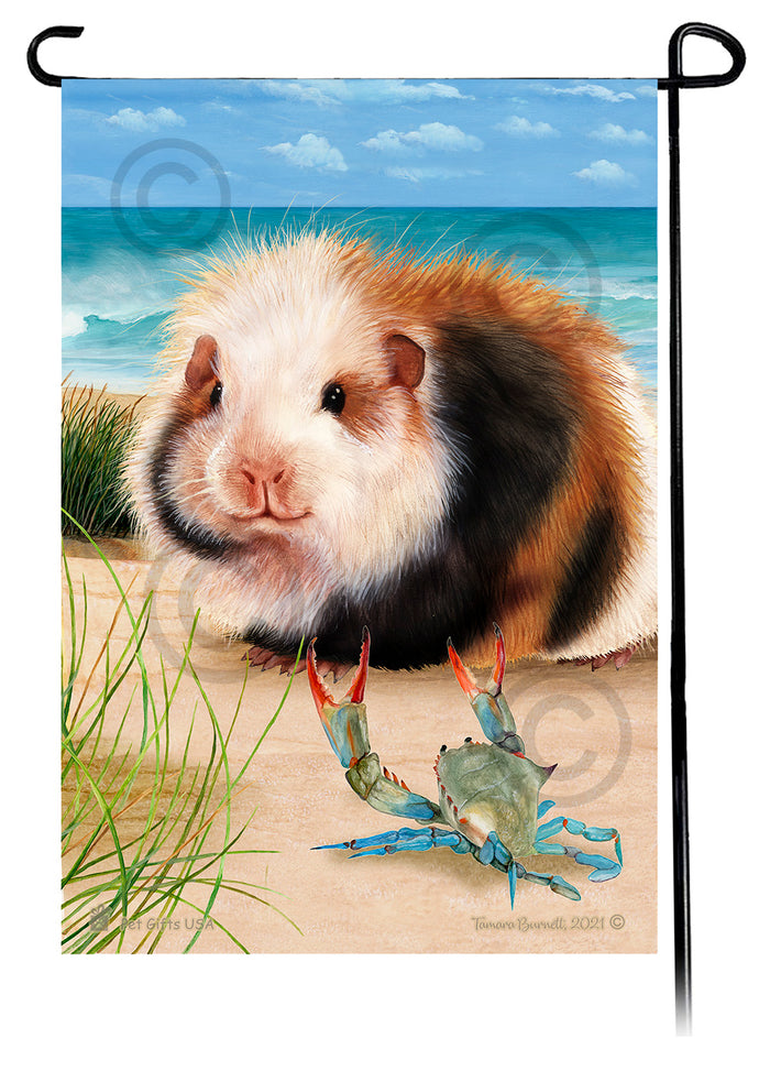 Teddy Bear Guinea Pig Summer Flowers Garden Flag
