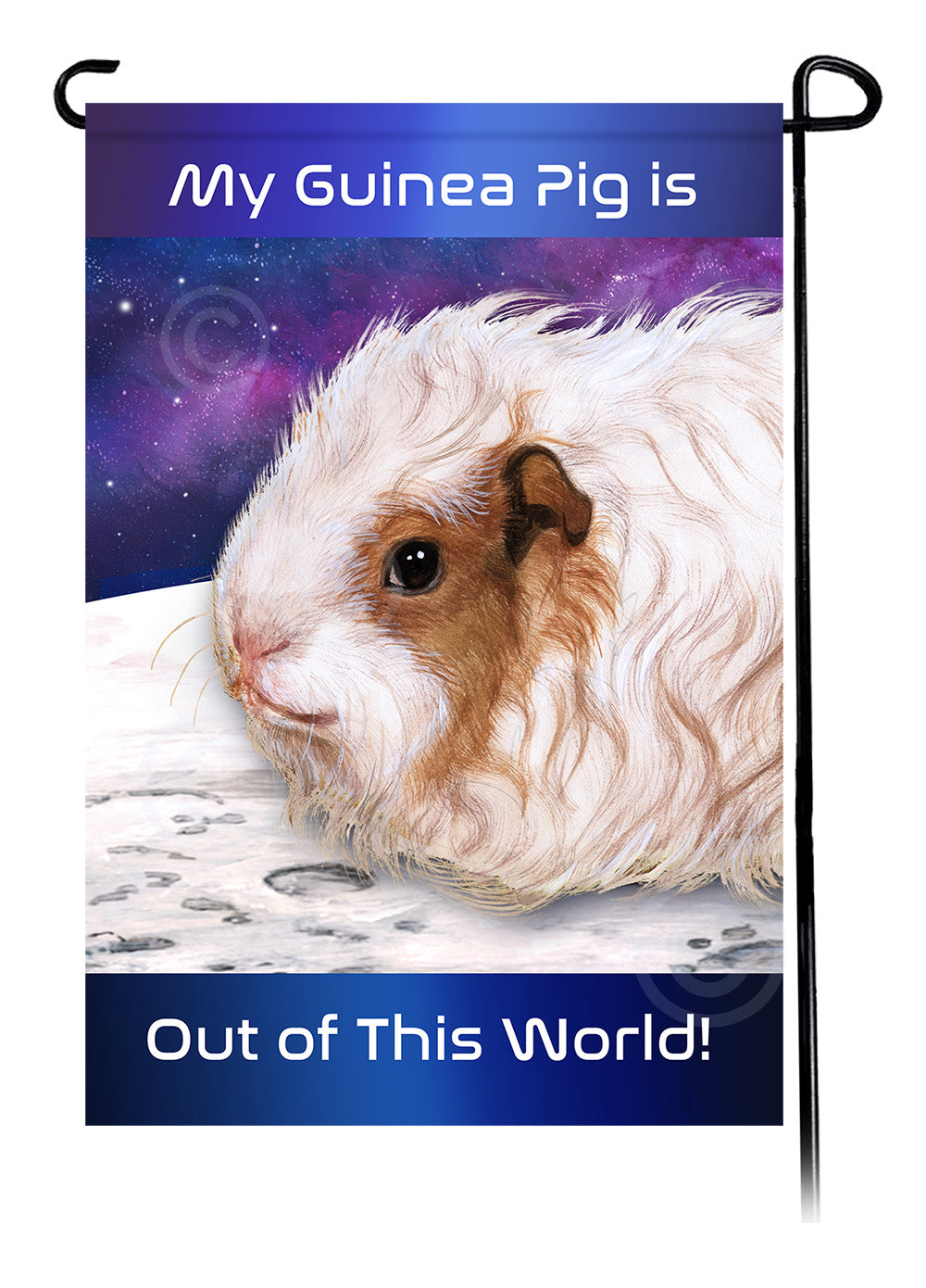 Texel Guinea Pig Out Of This World Garden Flags