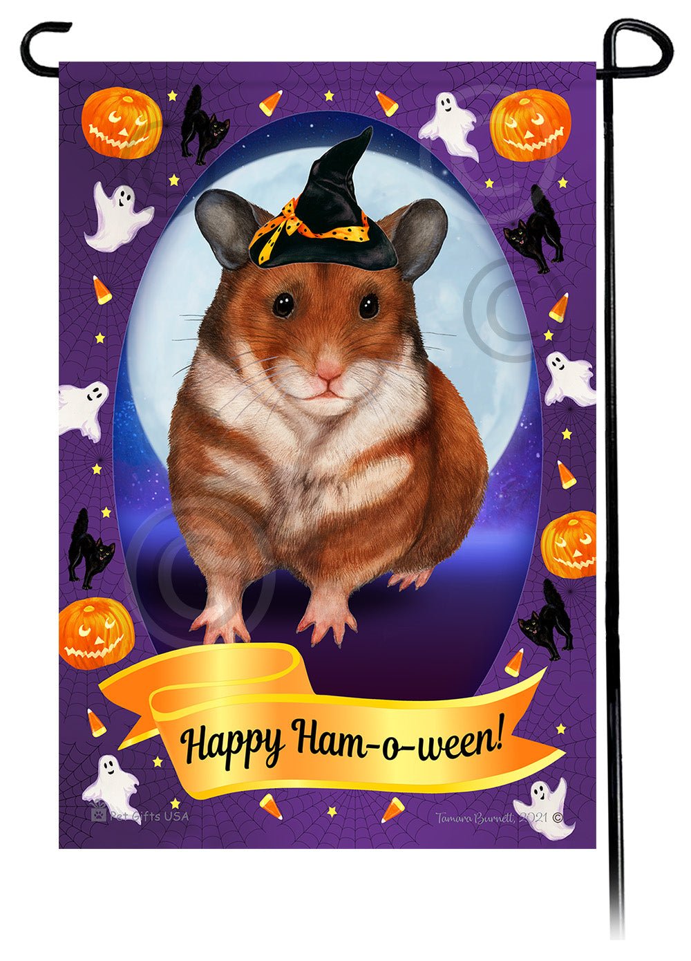 Hamster Halloween Howls - Garden Flag