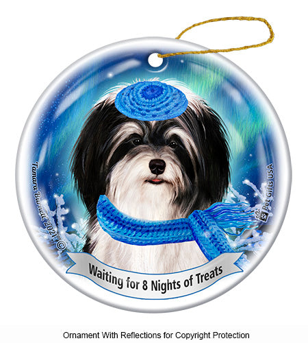 Havanese Black and White Ornament
