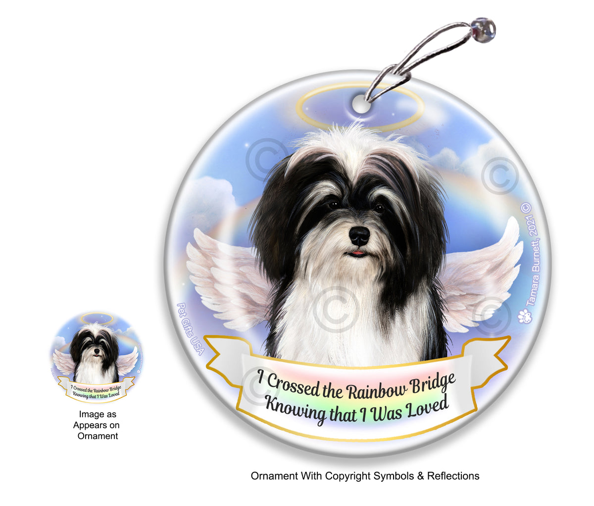 Havanese Black and White Ornament