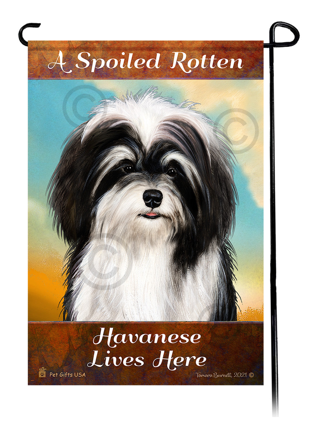 Havanese Spoiled Rotten Garden Flags