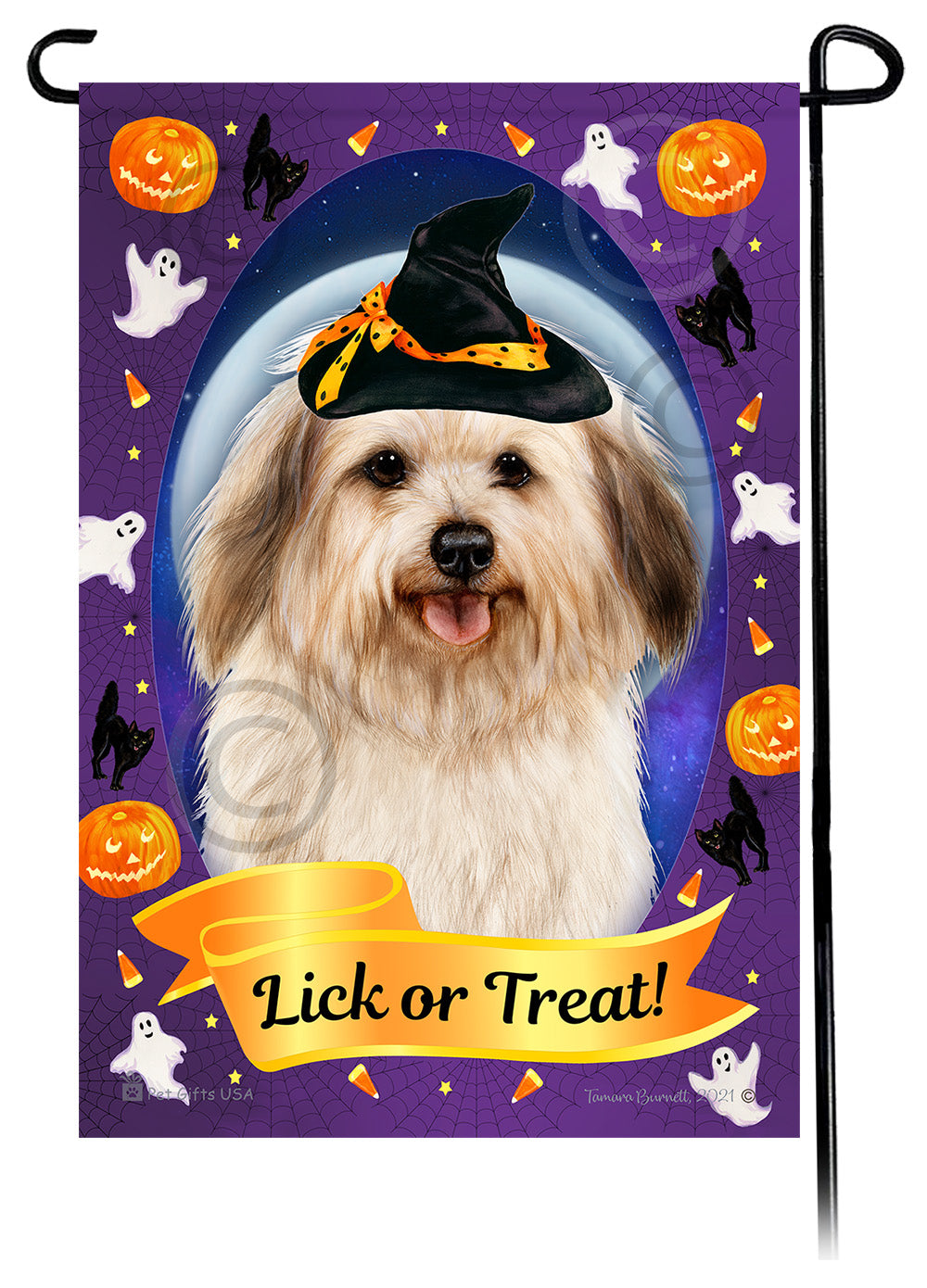 Havanese Halloween Howls - Garden Flag