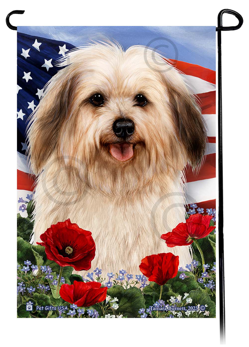 Patriotic Flowers Garden Flags