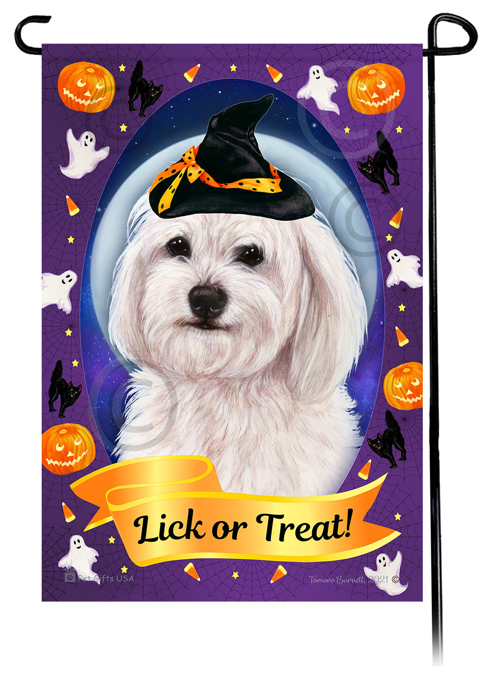 Havanese Halloween Howls - Garden Flag