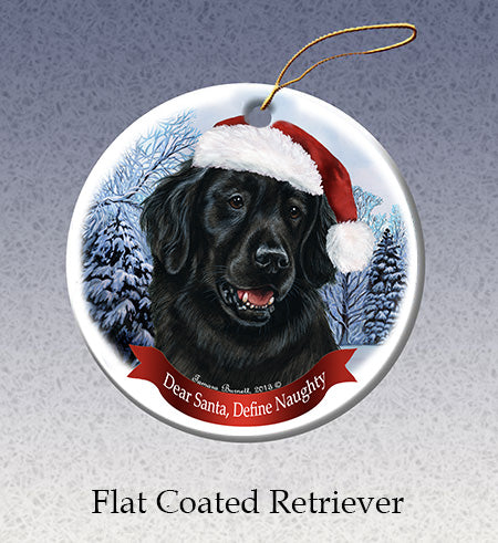 Flat Coated Retriever - Dear Santa, Define Naughty Christmas Ornament