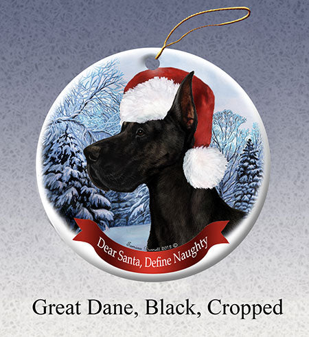 Great Dane Cropped) Black Ornament