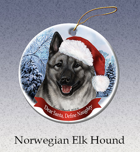 Norwegian Elkhound - Dear Santa, Define Naughty Christmas Ornament