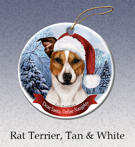 Rat Terrier Tan and White Ornament