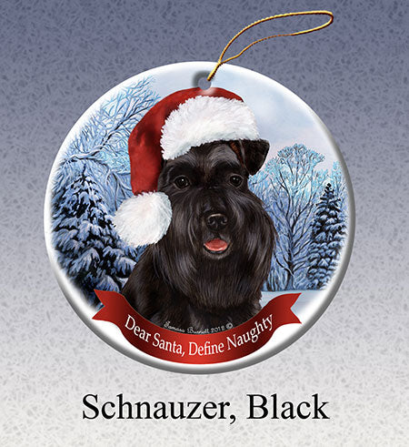 Schnauzer Uncropped) Black Ornament
