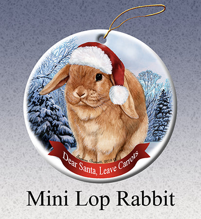 Mini Lop Rabbit - Dear Santa, Define Naughty Christmas Ornament