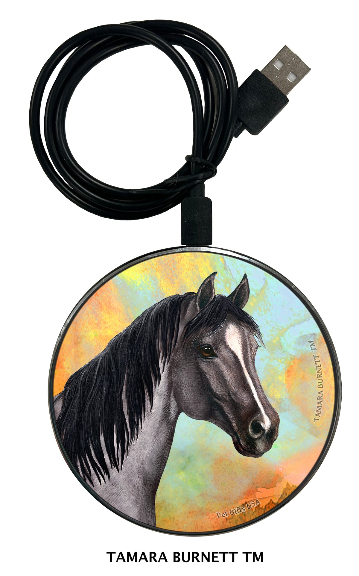 Quarter Horse Blue Roan Zoomies Wireless Charger