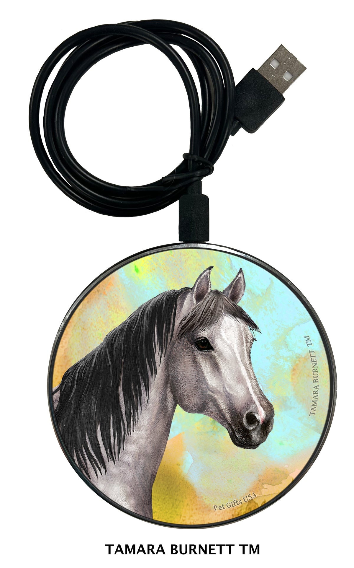 Quarter Horse Grey Zoomies Wireless Charger
