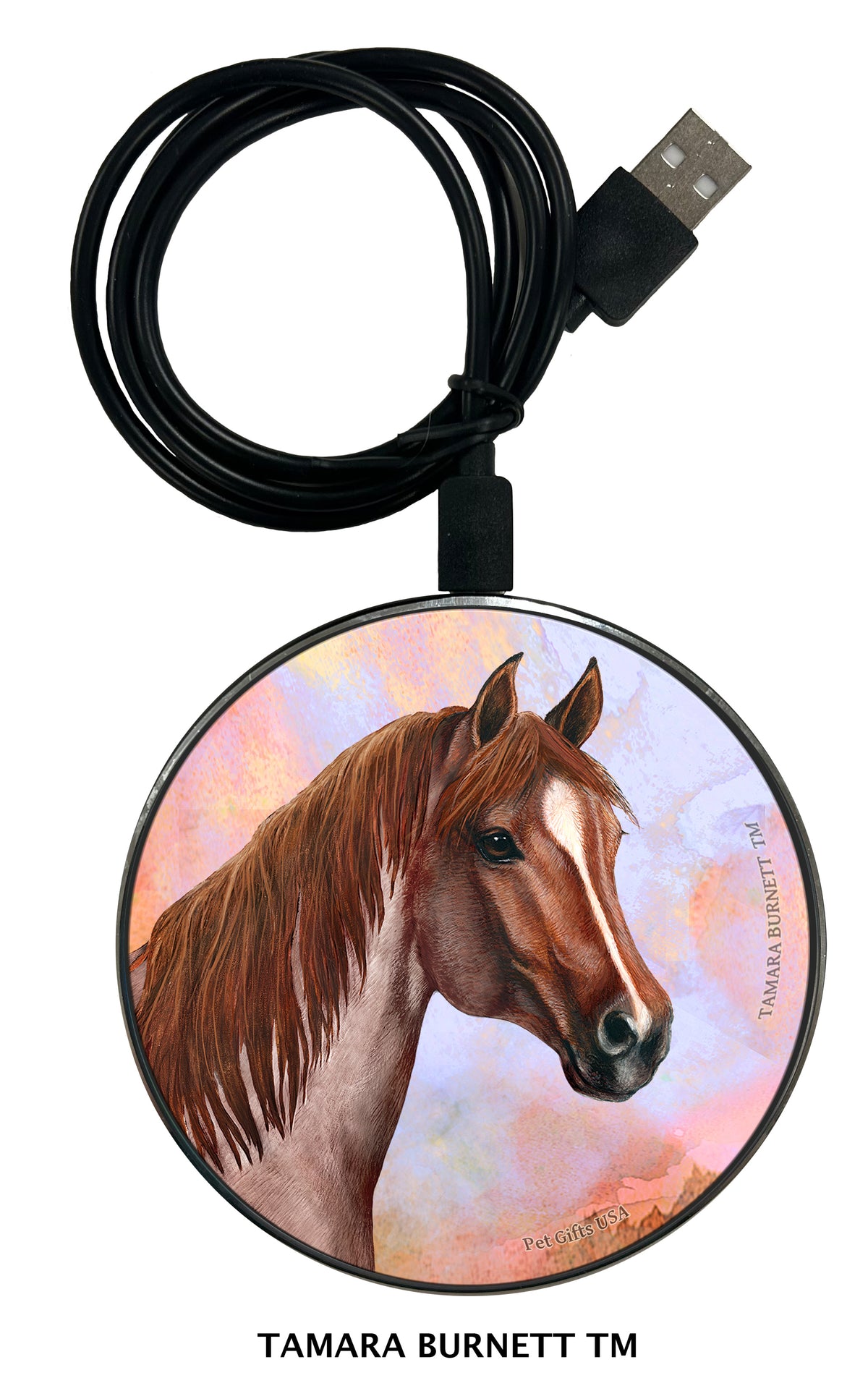 Quarter Horse Strawberry Roan Zoomies Wireless Charger