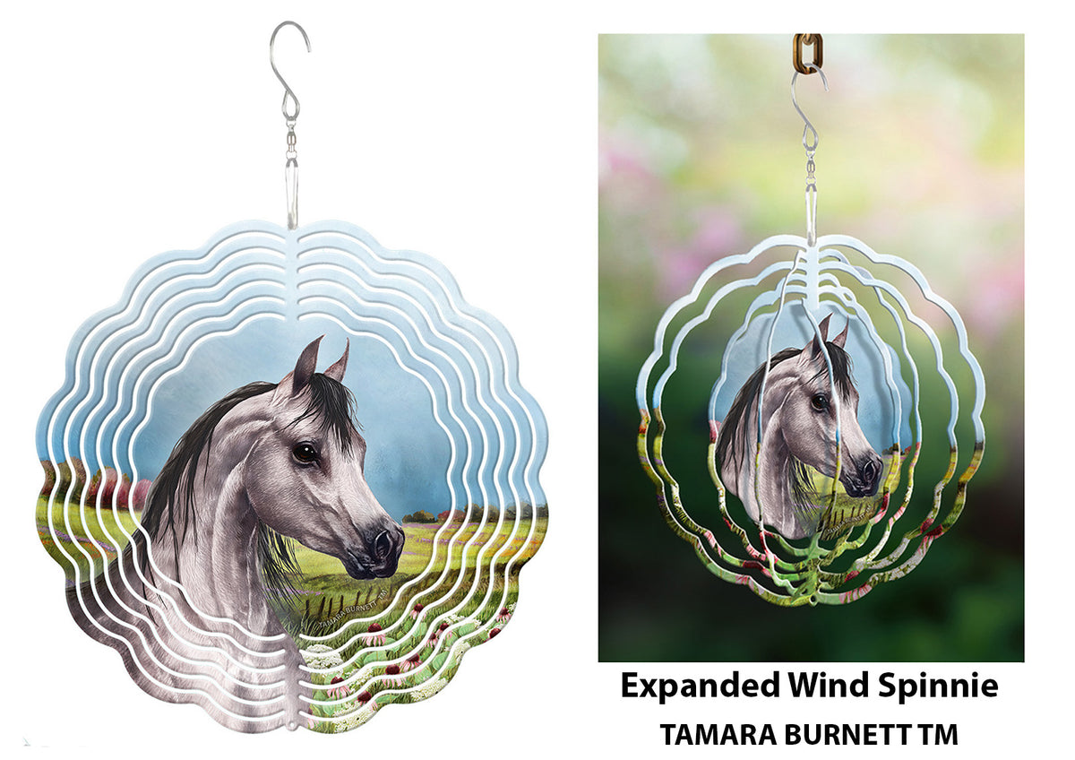Arabian Horse Grey Dapple Wind Spinner
