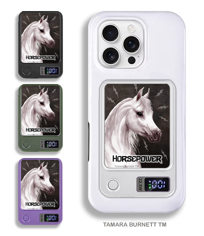 Arabian Horse Grey Phone Bank Wireless Charger