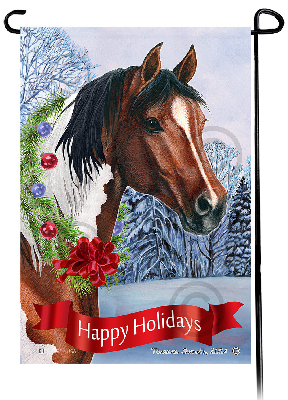 Quarter Horse Dear Santa, Define Naughty - Garden Flag