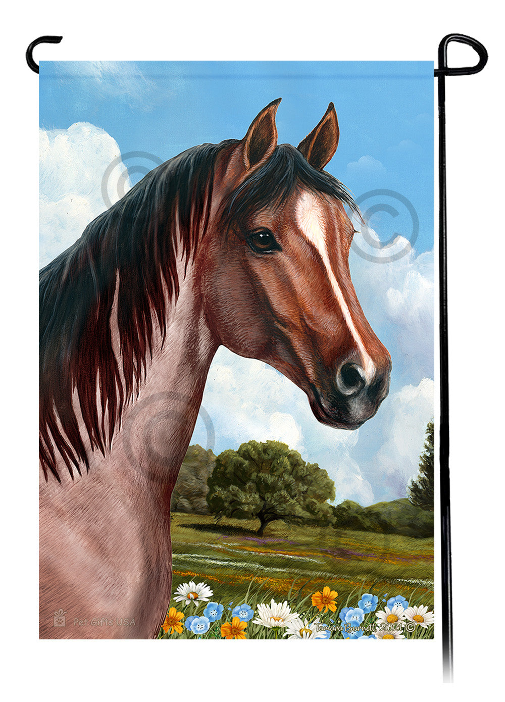 Quarter Horse Summer Flowers - Garden Flag