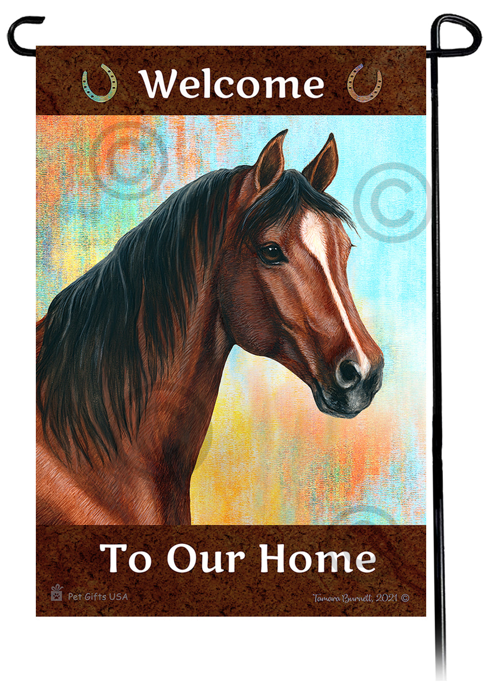 Quarter Horse Welcome To Our Home - Garden Flag