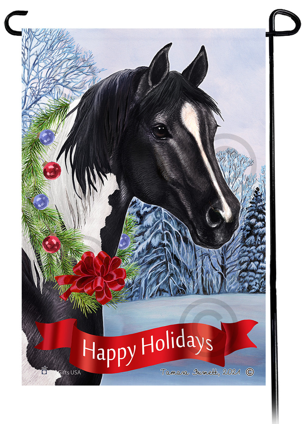 Quarter Horse Dear Santa, Define Naughty - Garden Flag