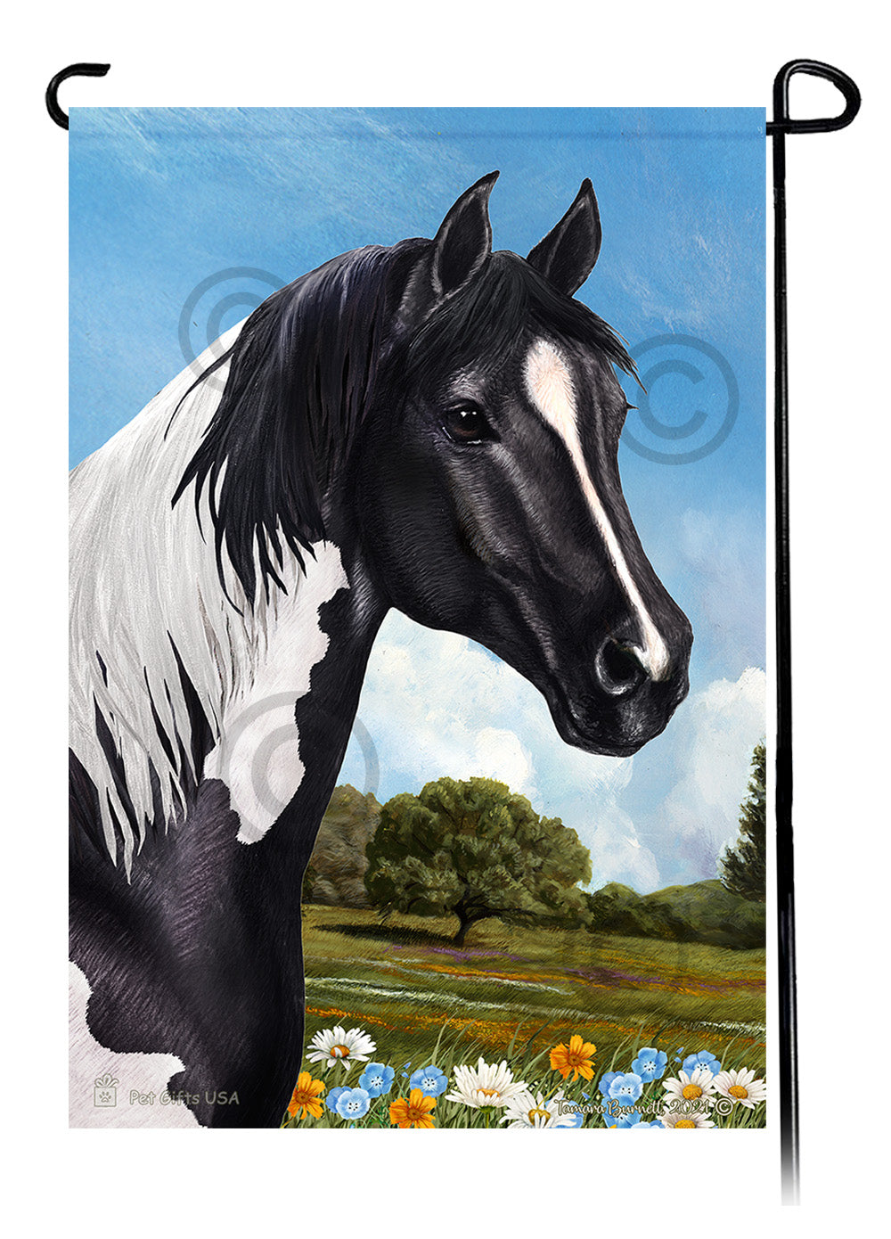 Quarter Horse Summer Flowers - Garden Flag