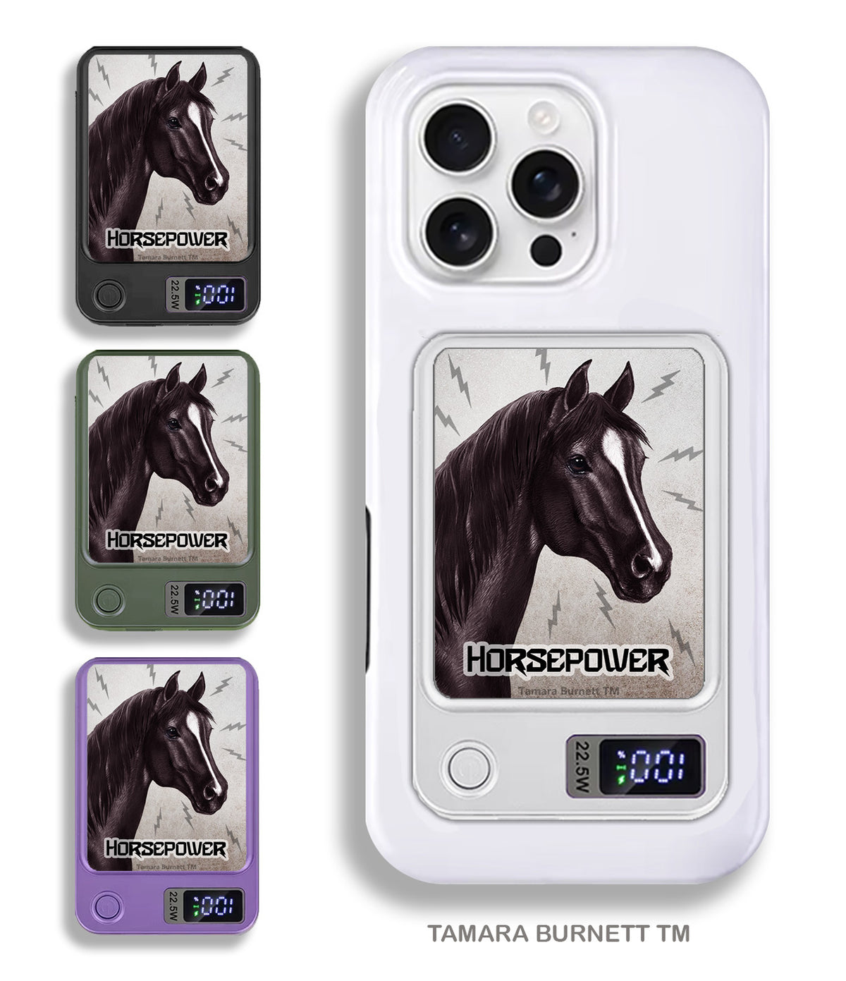 Quarter Horse Black Phone Bank Wireless Charger