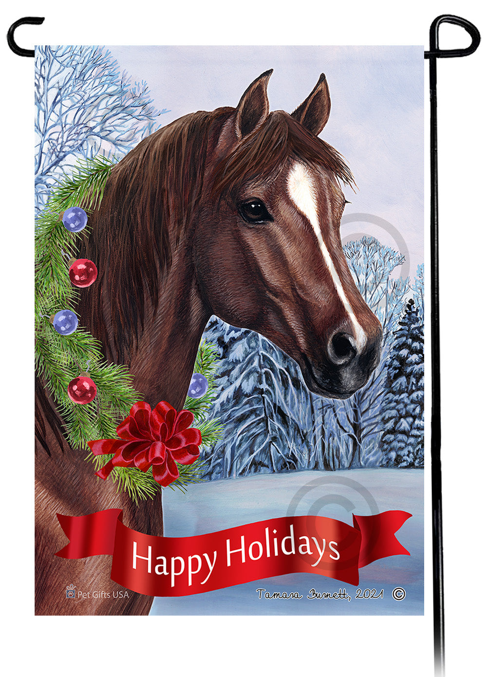 Quarter Horse Dear Santa, Define Naughty - Garden Flag