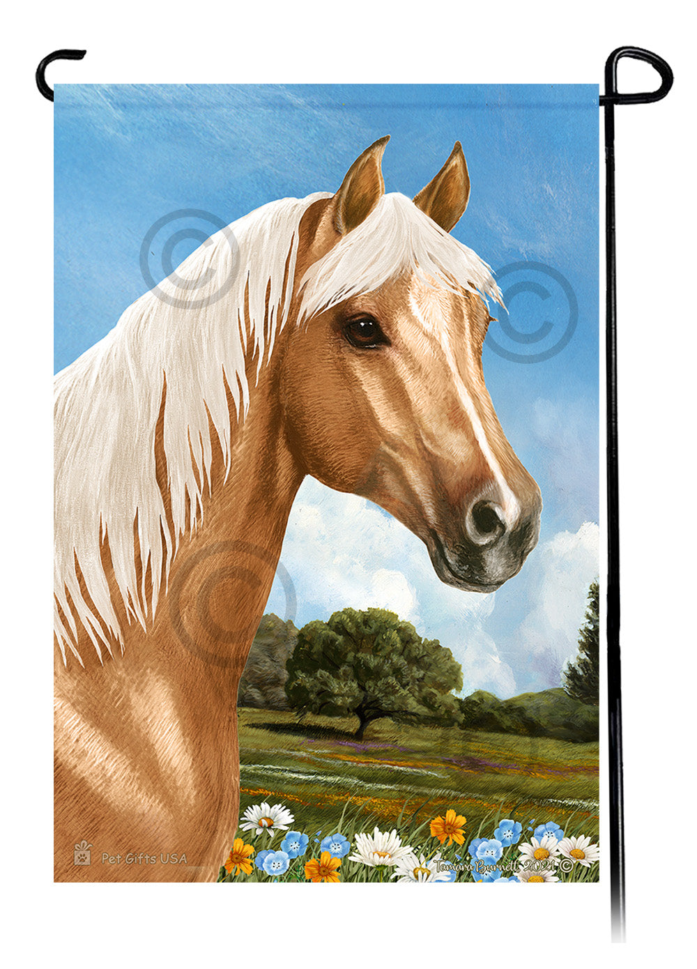 Quarter Horse Summer Flowers - Garden Flag