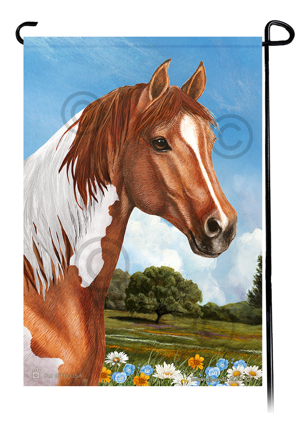 Quarter Horse Summer Flowers - Garden Flag