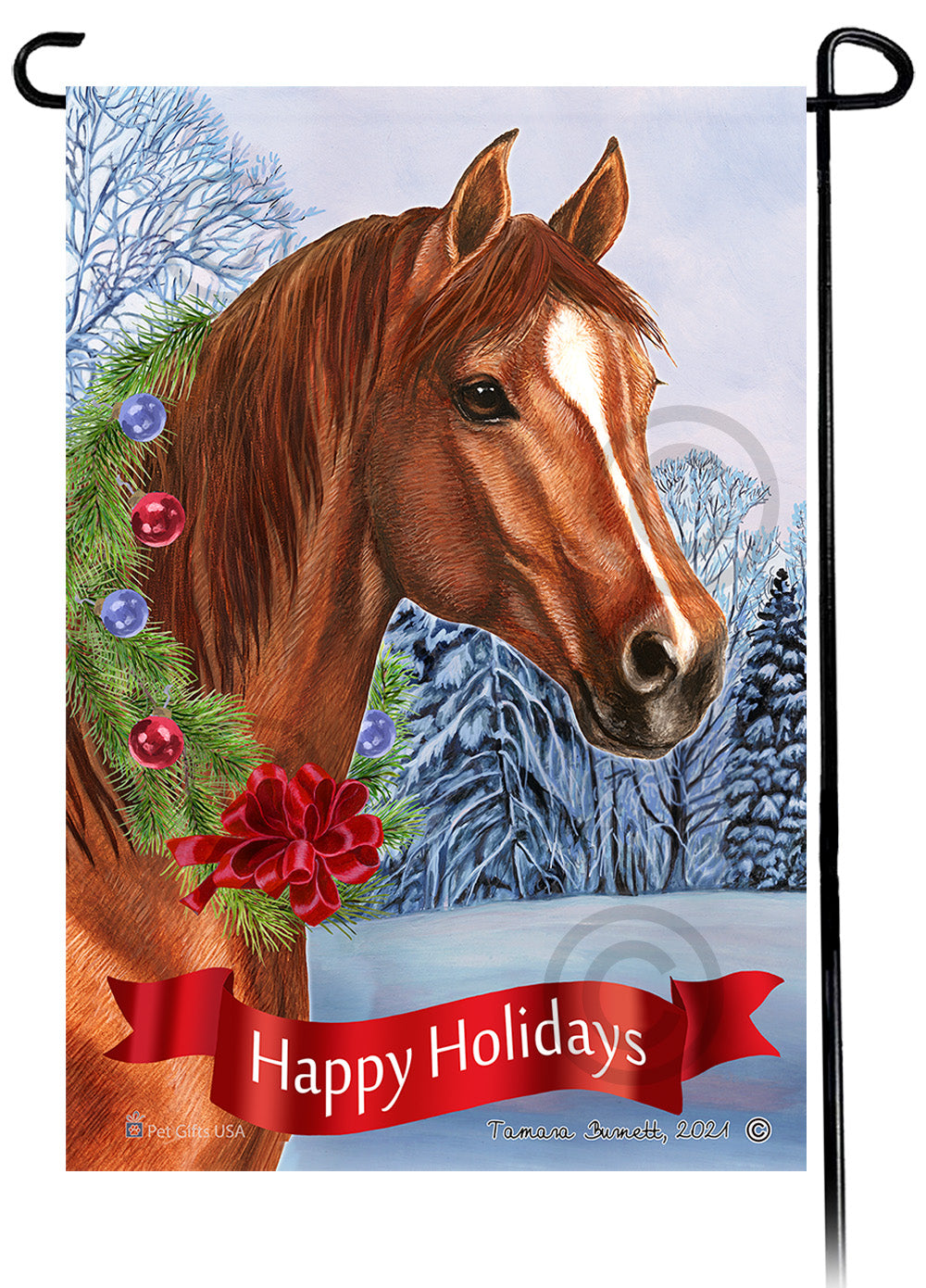 Quarter Horse Dear Santa, Define Naughty - Garden Flag
