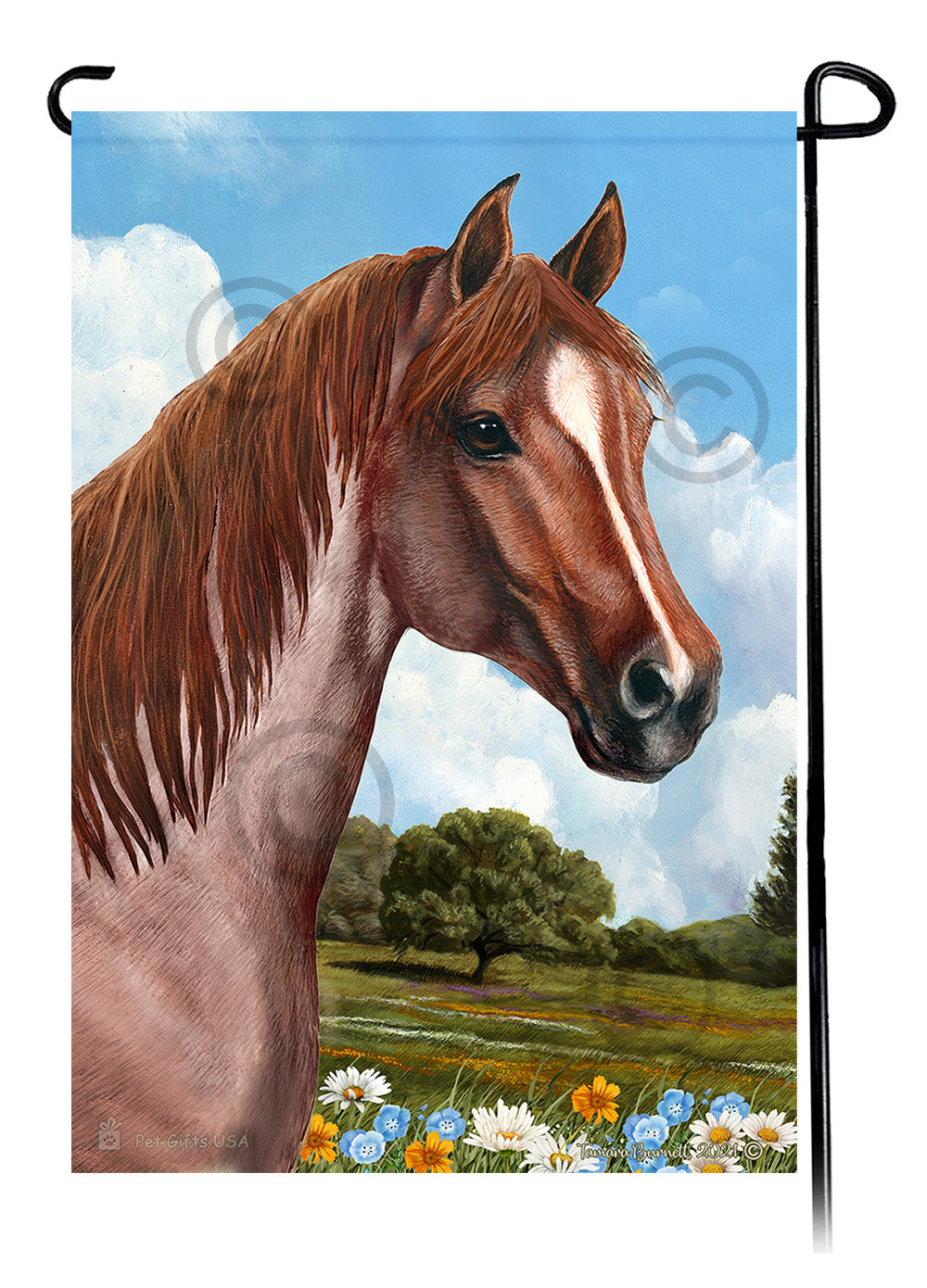 Quarter Horse Summer Flowers - Garden Flag